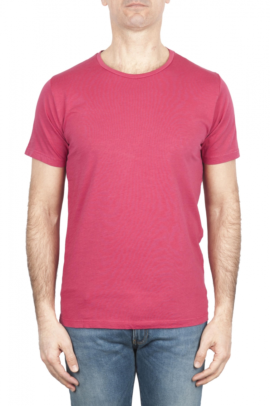 SBU 01643_19AW T-shirt à col rond en coton flammé rouge 01
