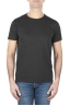 SBU 01644_19AW T-shirt girocollo aperto in cotone fiammato nera 01