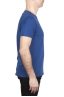 SBU 01649_19AW T-shirt girocollo aperto in cotone fiammato blu 03