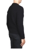 SBU 01596_19AW Pullover girocollo classico nero in pura lana a costa inglese 04