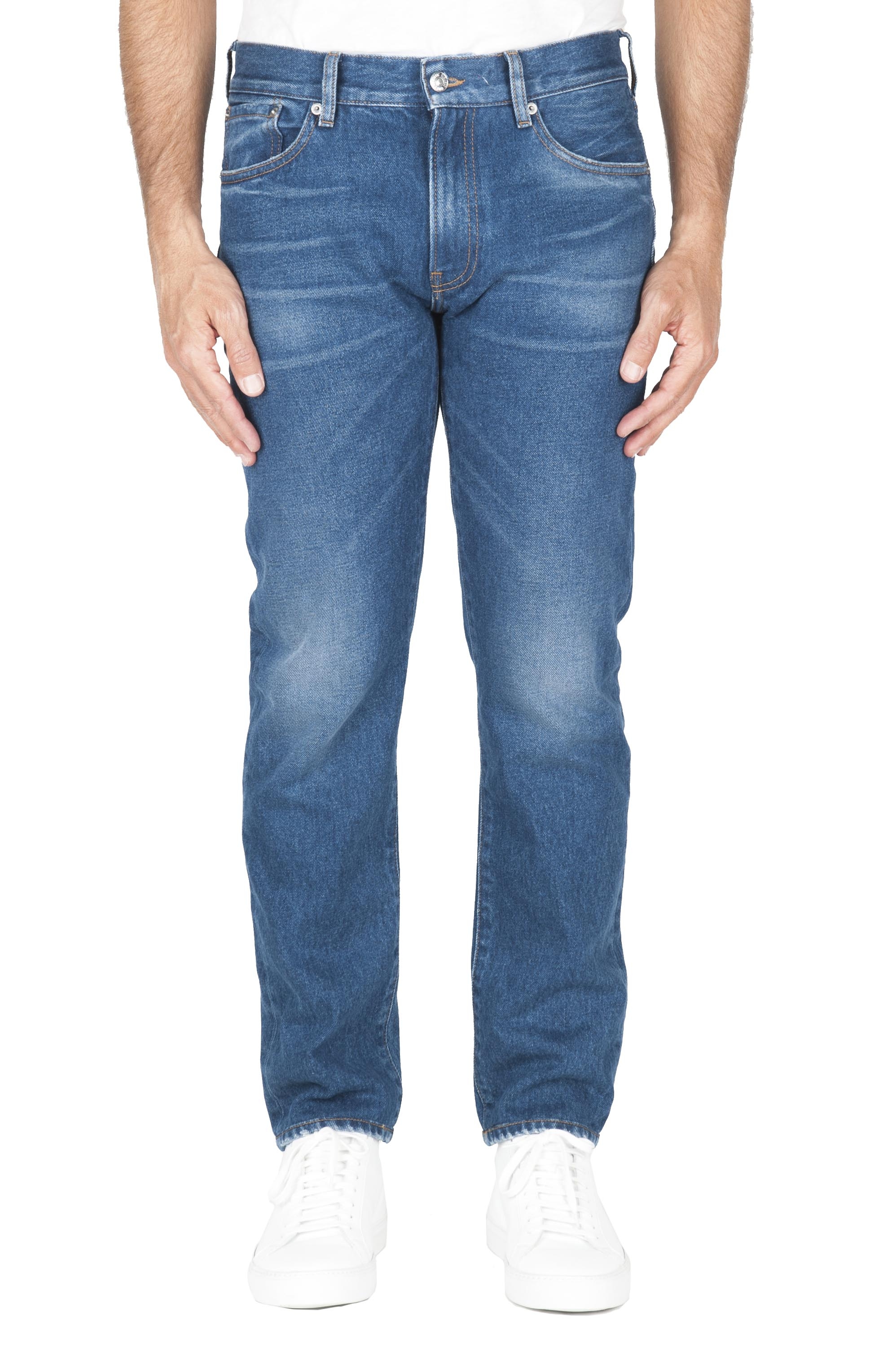 SBU 01921_19AW Blue jeans stone washed in cotone tinto indaco 01