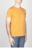 Classic Short Sleeve Flamed Cotton Scoop Neck T-Shirt Yellow