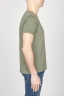 Classic Short Sleeve Flamed Cotton Scoop Neck T-Shirt Light Green