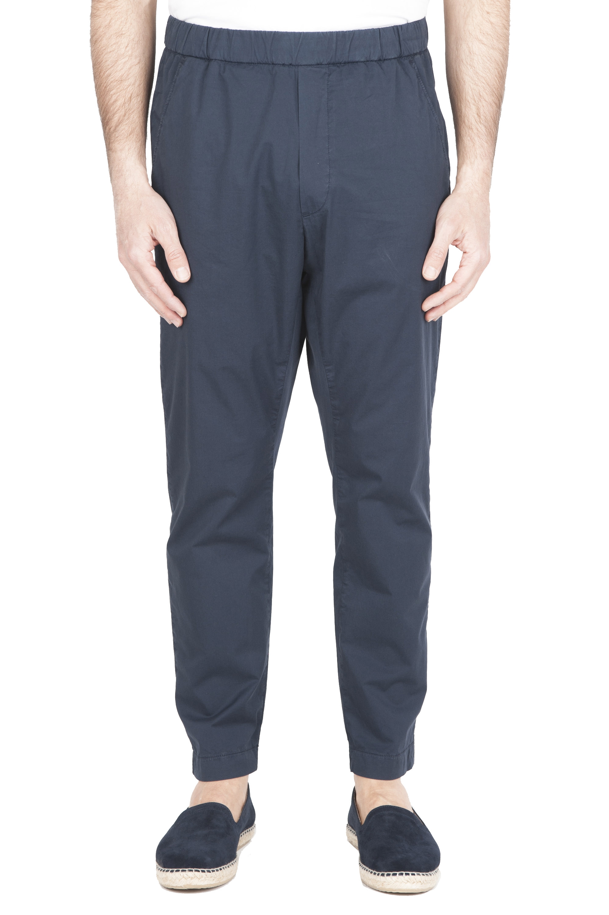 SBU 01784_2020SS Pantaloni jolly ultra leggeri in cotone elasticizzato blu 01