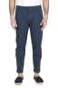 SBU 01952_2020SS Pantaloni classico in cotone con pinces e risvolto blu 01
