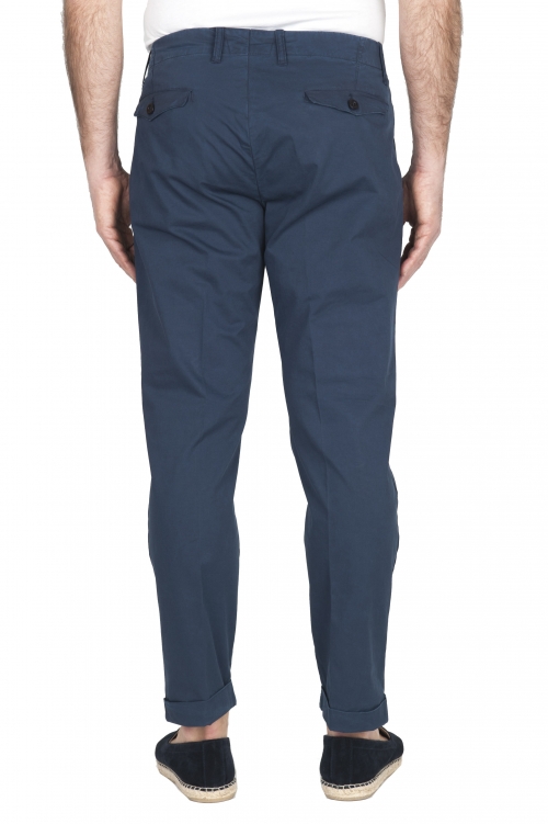 SBU 01952_2020SS Classic blue cotton pants with pinces and cuffs  01