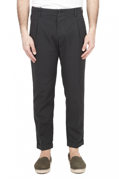 SBU 01678_2020SS Pantaloni classico in cotone con pinces e risvolto grigio 01