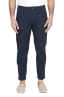 SBU 01954_2020SS Pantalón clásico de algodón azul marino con pinzas y puños 01