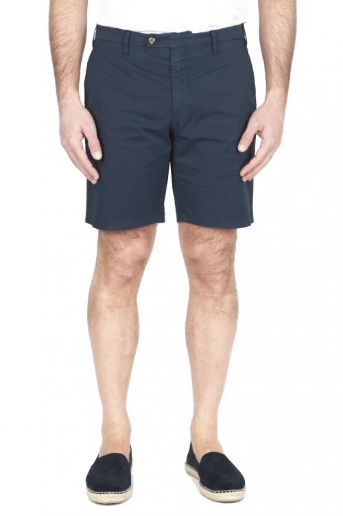 SBU 01955_2020SS Ultra-light chino short pants in navy blue stretch cotton 01