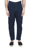 SBU 01686_2020SS Pantalón japonés de dos pinzas en algodón azul marino 01
