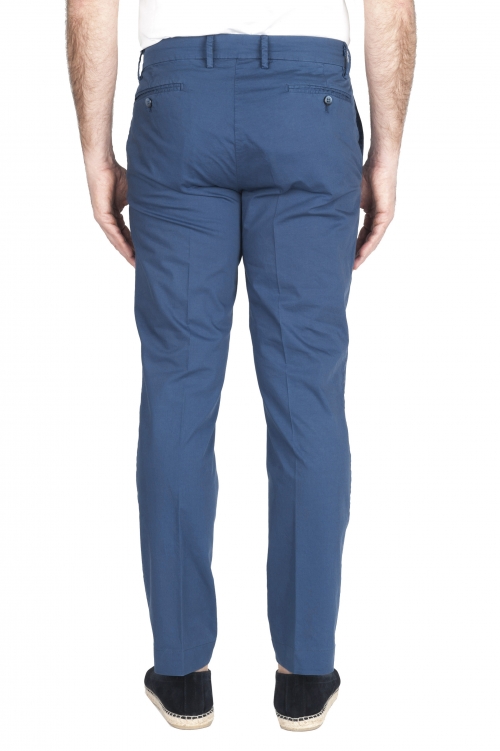 SBU 01961_2020SS Classic chino pants in blue stretch cotton 01