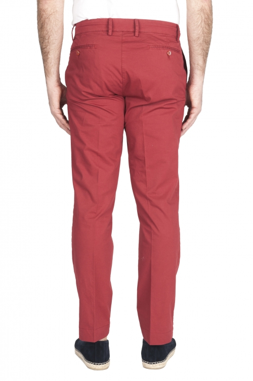 SBU 01963_2020SS Pantalón chino clásico en algodón elástico rojo 01