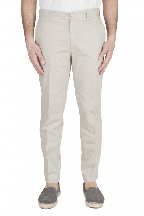 SBU 01964_2020SS Pantalón chino clásico en algodón elástico beige 01