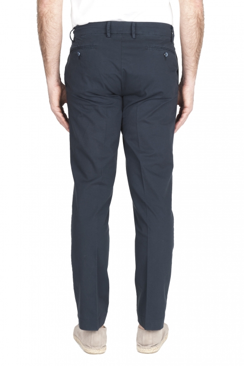 SBU 01965_2020SS Classic chino pants in navy blue stretch cotton 01