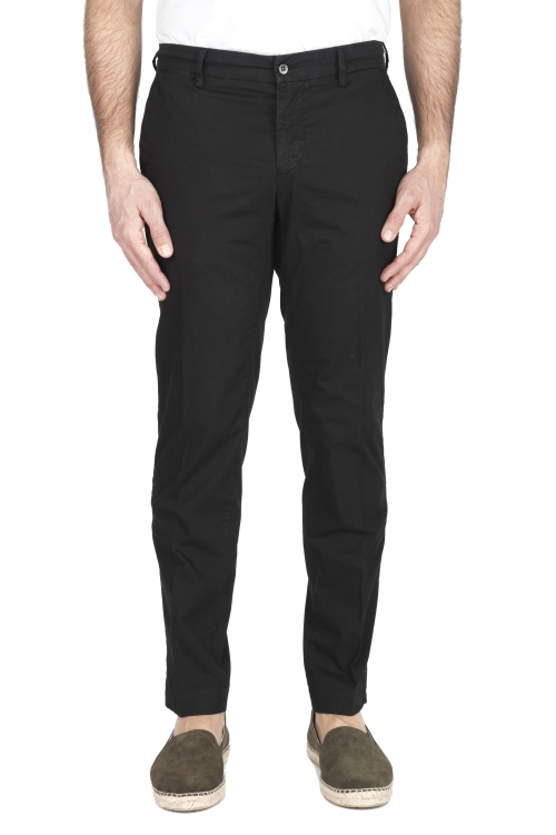 SBU 01967_2020SS Pantalon chino classique en coton stretch noir 01