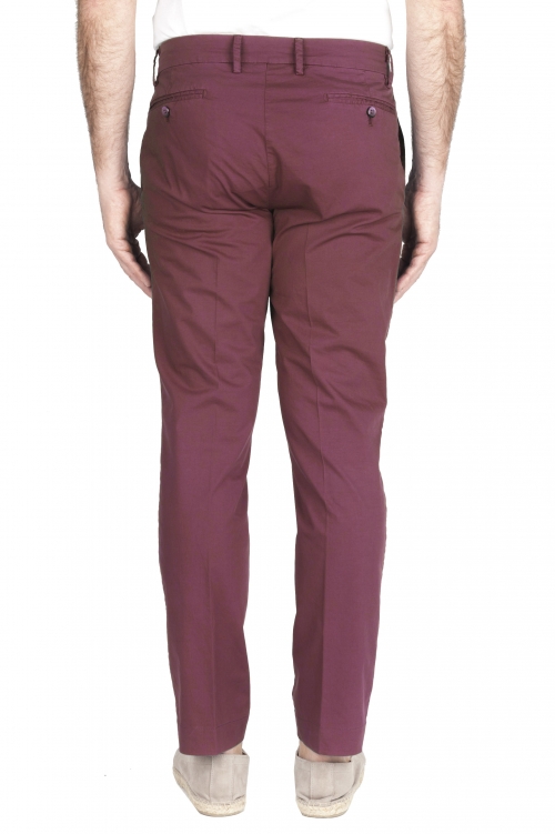 SBU 01968_2020SS Pantalón chino clásico en algodón elástico burdeos 01