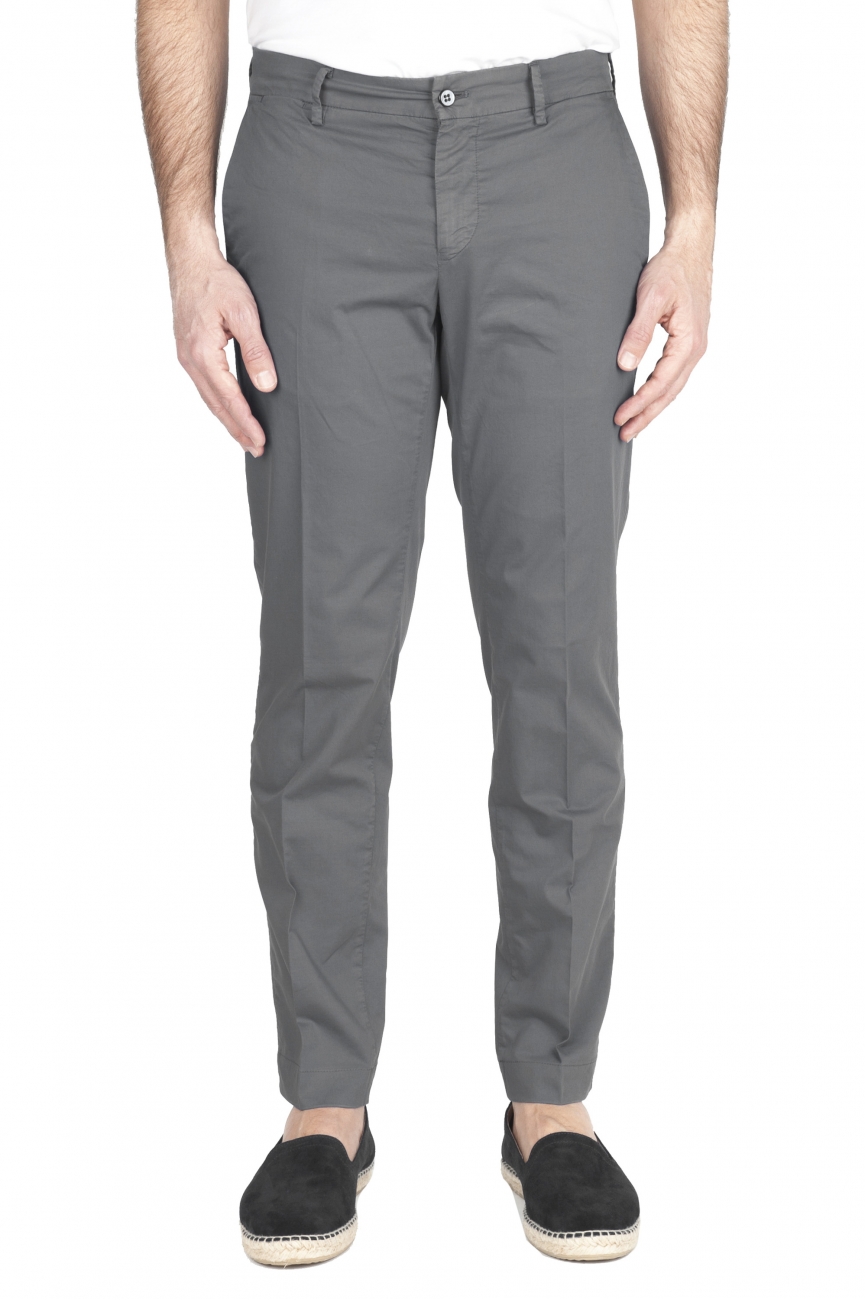 SBU 01969_2020SS Pantaloni chino classici in cotone elasticizzato grigio 01