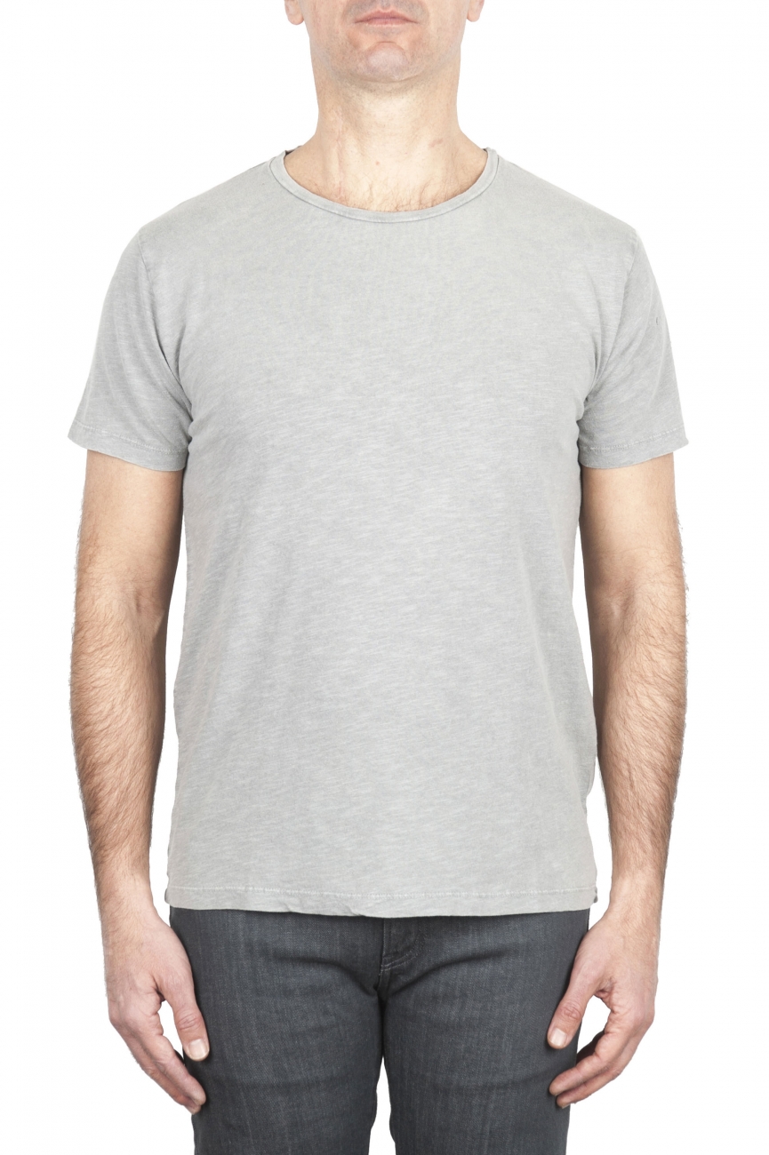 SBU 01971_2020SS Camiseta de algodón con cuello redondo en color gris perla 01