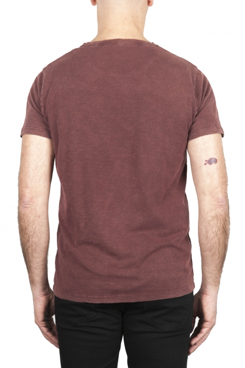 SBU 01977_2020SS T-shirt girocollo aperto in cotone fiammato rosso mattone 01