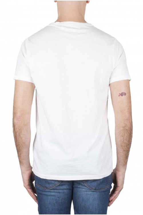 SBU 01980_2020SS T-shirt girocollo aperto in cotone fiammato bianca 01