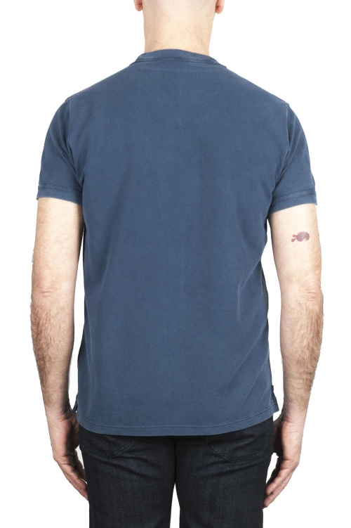 SBU 01993_2020SS T-shirt classique en coton piqué bleu 01