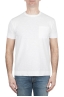 SBU 01995_2020SS Camiseta de algodón blanco de cuello redondo y bolsillo de parche 01