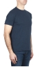SBU 01996_2020SS Camiseta de algodón azul de cuello redondo y bolsillo de parche 02