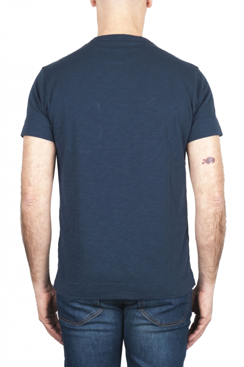 SBU 01996_2020SS T-shirt col rond en coton bleu avec poche plaquée 01