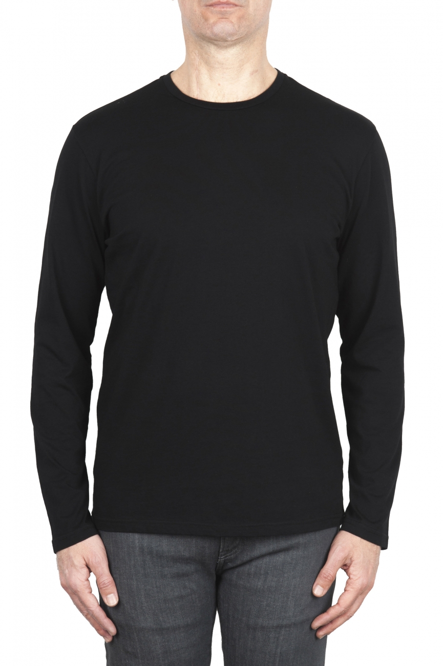 SBU 01997_2020SS Cotton jersey classic long sleeve t-shirt black 01
