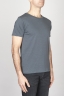 SBU - Strategic Business Unit - Classic Short Sleeve Flamed Cotton Scoop Neck T-Shirt Dark Grey