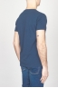 Classic Short Sleeve Flamed Cotton Scoop Neck T-Shirt Blue Navy