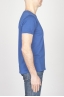 古典的な短い袖のコットンスクープネックTシャツチャイナブルー