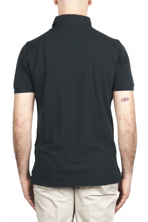 SBU 02045_2020SS Short sleeve black pique polo shirt  01