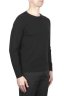 SBU 02067_2020SS Black crew neck tubular cotton sweater  02