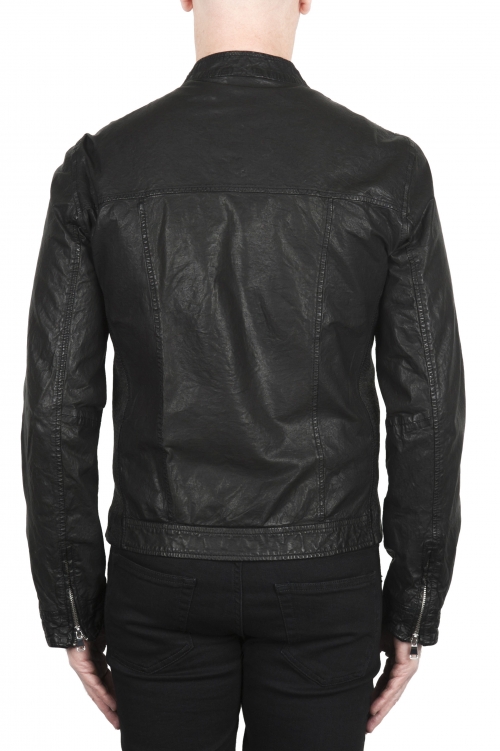 SBU 02076_2020SS Dark brown suede leather jacket 01