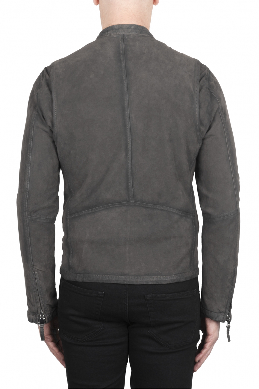SBU 02080_2020SS Grey suede leather jacket 05