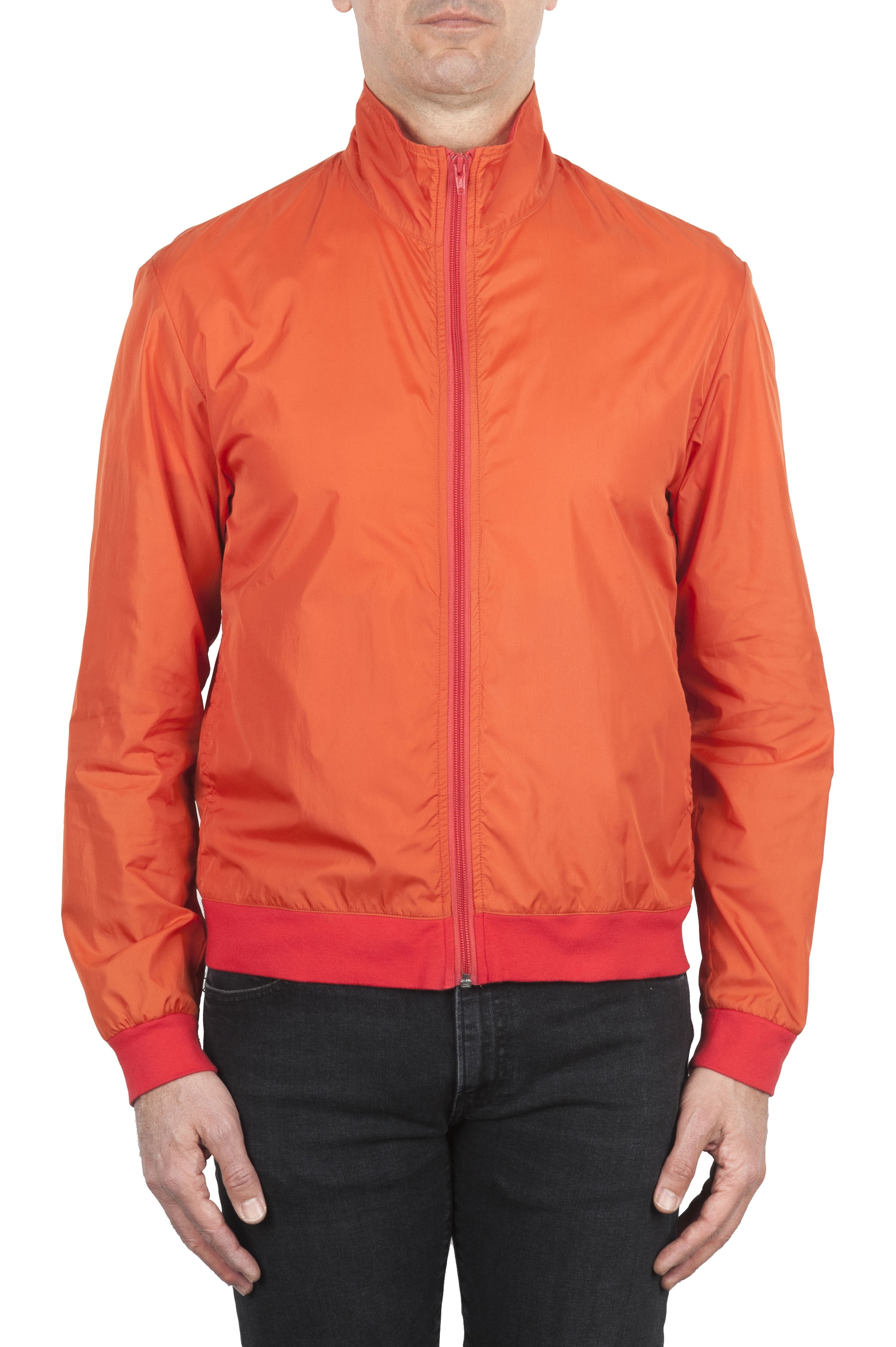 SBU 02083_2020SS Windbreaker bomber jacket in orange ultra-lightweight nylon 01