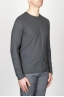 SBU - Strategic Business Unit - Classic Long Sleeve Flamed Cotton Round Neck Grey T-Shirt