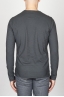 Classic Long Sleeve Flamed Cotton Round Neck Grey T-Shirt