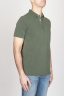 Classic Short Sleeve Stone Washed Green Pique Polo Shirt