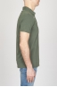 Classic Short Sleeve Stone Washed Green Pique Polo Shirt