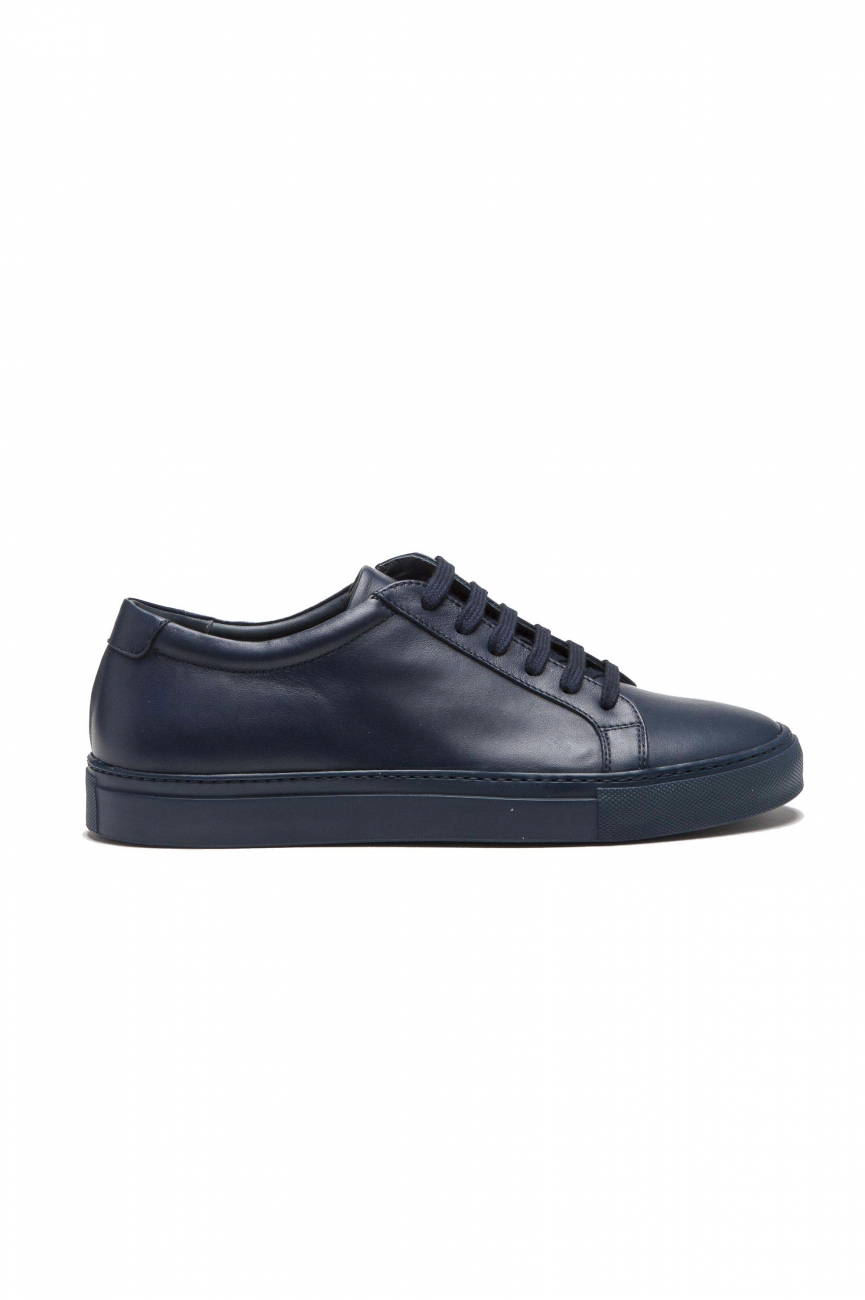 SBU 01525_2020SS Classic lace up sneakers in blue calfskin leather 01