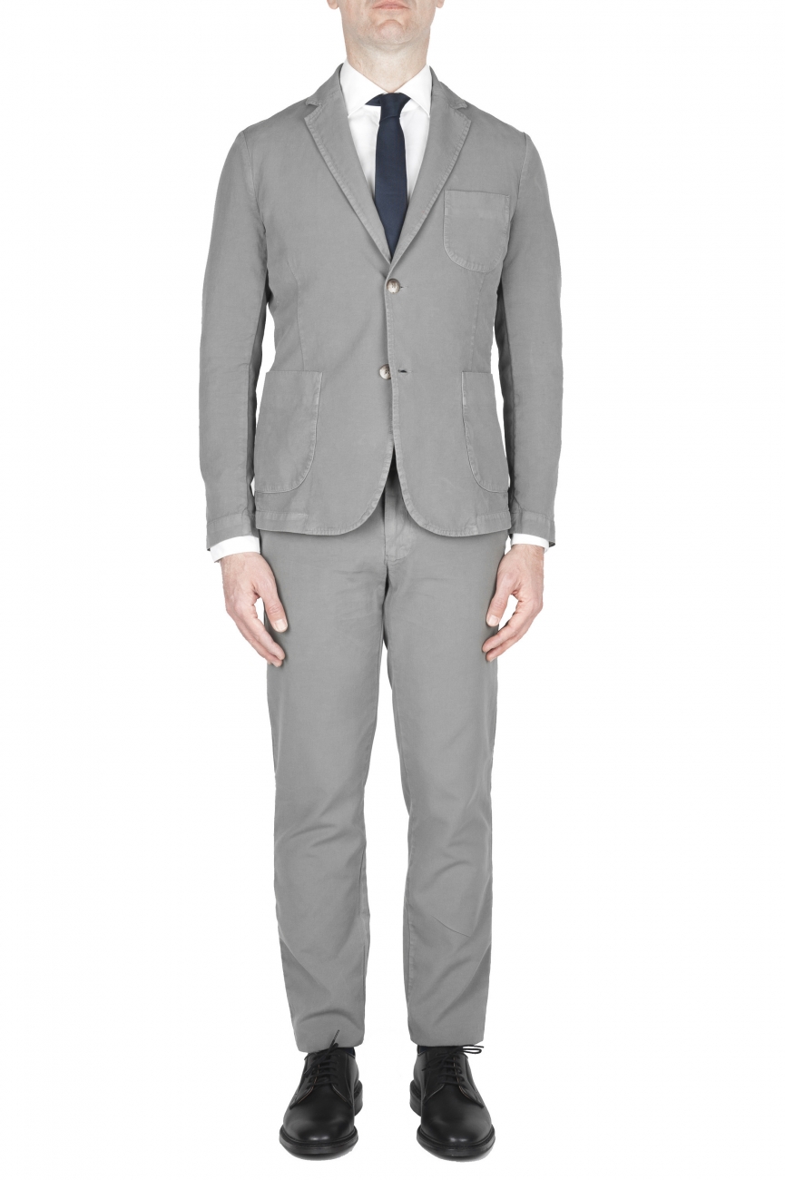 SBU 01743_2020SS Grey cotton sport suit blazer and trouser 01