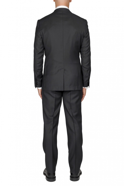 SBU 01055_2020SS Men's dark grey cool wool formal suit partridge eye blazer and trouser 01