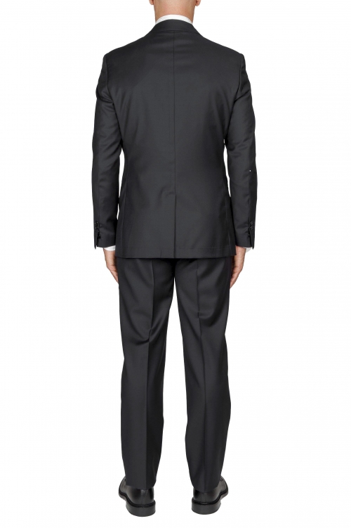 SBU 01058_2020SS Men's black cool wool formal suit blazer and trouser 01