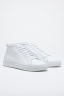 Classic Mid Top Sneakers In White Calf-Skin Leather