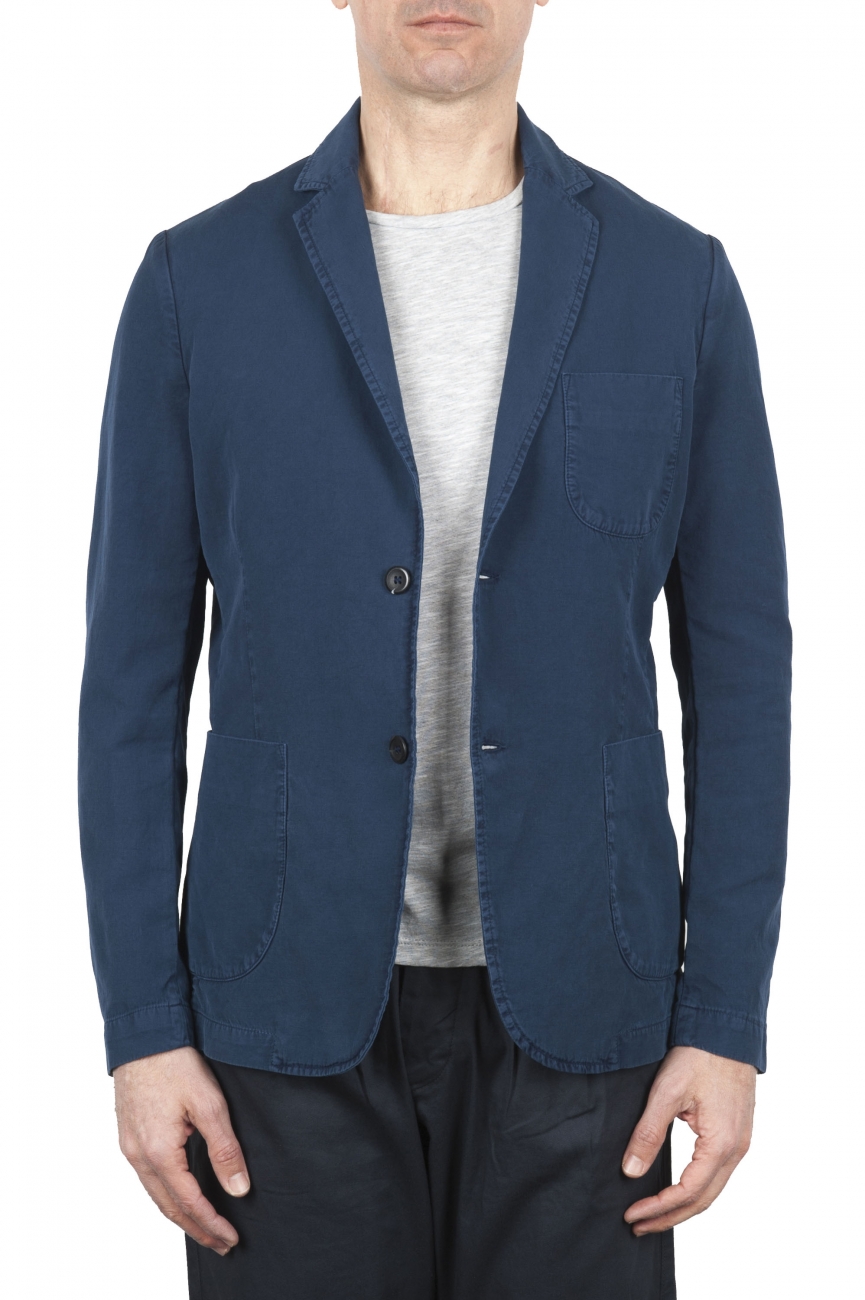 SBU 01731_2020SS Blue cotton sport jacket unconstructed and unlined 01
