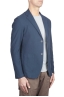 SBU 01735_2020SS Single breasted blue stretch cotton pique blazer 02