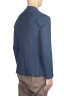 SBU 01735_2020SS Single breasted blue stretch cotton pique blazer 03