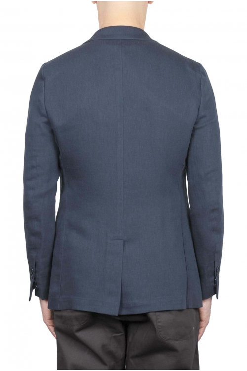 SBU 01738_2020SS Single breasted grey linen blended blazer 01